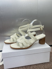 D-CLUB HIGH HEEL SLIDE 25S 55MM IN WHITE CALFSKIN