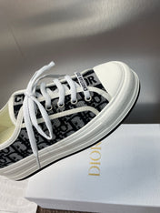 DIOR 25S WALK'N' SNEAKER IN DARK GREY DIOR OBLIQUE EMBROIDERED COTTON
