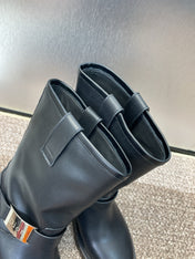 DIOR 25S D-QUEST BOOTS 45MM IN BLACK CALFSKIN