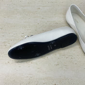 CELINE 26S BALLET FLATS IN WHITE LAMBSKIN WITH BOW