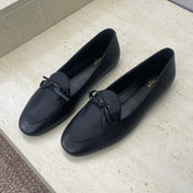 CELINE 26S BALLET FLATS IN BLACK LAMBSKIN WITH BOW