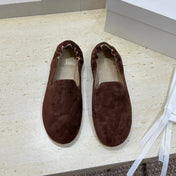THE ROW 26S BALLET FLATS IN CHOCOLATE BROWN SUEDE