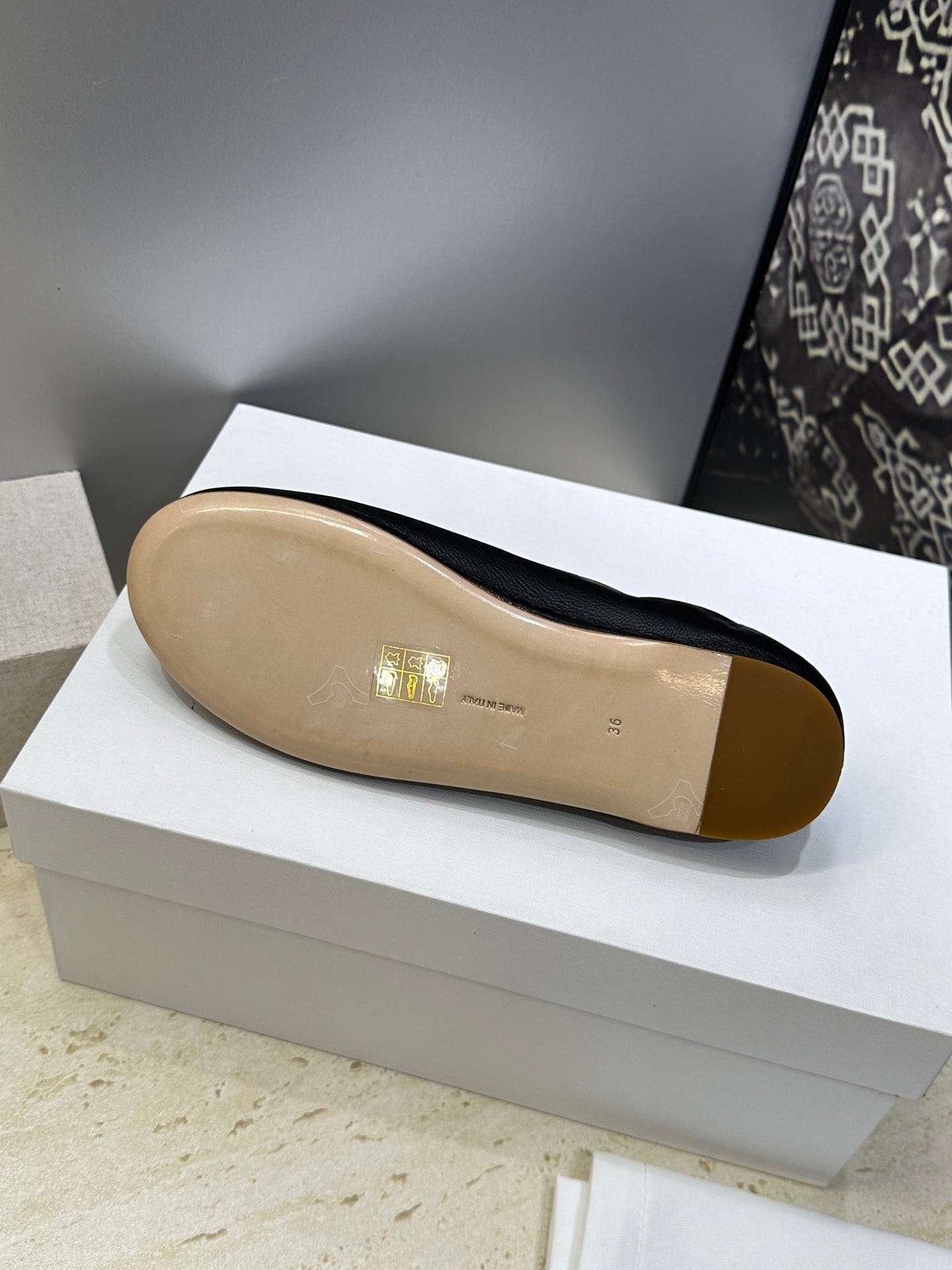 THE ROW 26S BALLET FLATS IN BLACK CALFSKIN