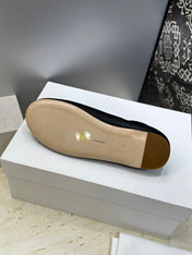 THE ROW 26S BALLET FLATS IN BLACK CALFSKIN