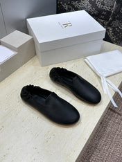 THE ROW 26S BALLET FLATS IN BLACK CALFSKIN