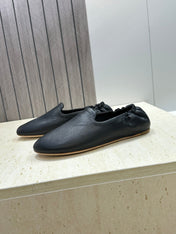 THE ROW 26S BALLET FLATS IN BLACK CALFSKIN