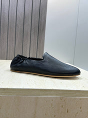 THE ROW 26S BALLET FLATS IN BLACK CALFSKIN