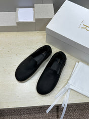 THE ROW 26S BALLET FLATS IN BLACK CALFSKIN