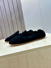 THE ROW 26S BALLET FLATS IN BLACK SUEDE