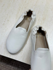 THE ROW 26S BALLET FLATS IN IVORY WHITE CALFSKIN