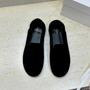 THE ROW 26S BALLET FLATS IN BLACK SUEDE