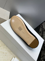 THE ROW 26S BALLET FLATS IN BLACK SUEDE