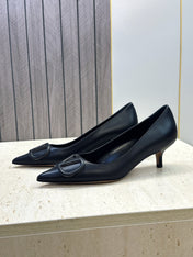 VALENTINO 26S HIGH HEELS 40 MM IN BLACK CALFSKIN