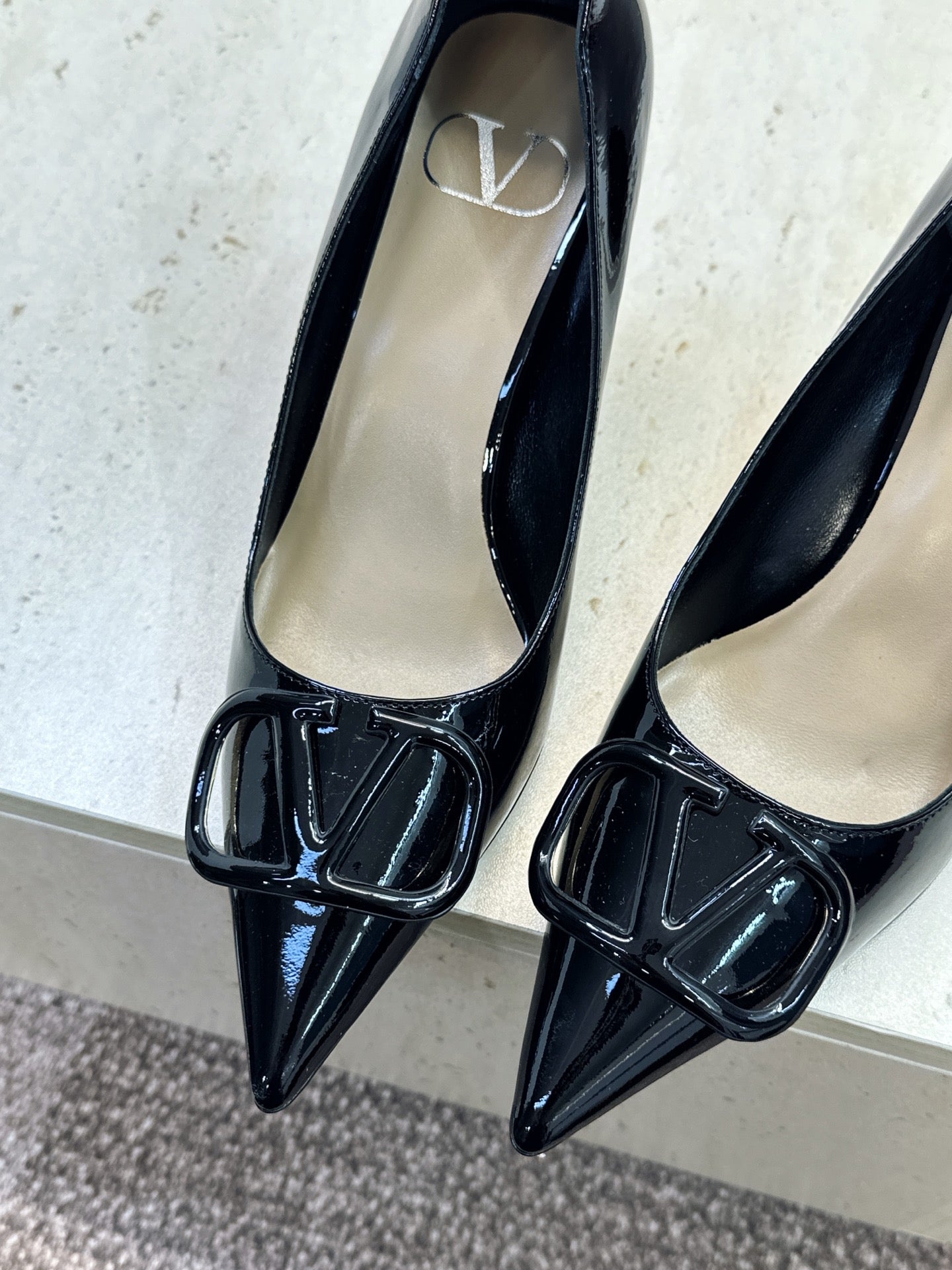VALENTINO 26S HIGH HEELS 80 MM IN BLACK PATENT CALFSKIN