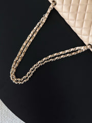 CHANEL 25S CLASSIC FLAP BAG 25 CM IN LIGHT BEIGE LAMBSKIN WITH GOLD HARDWARE