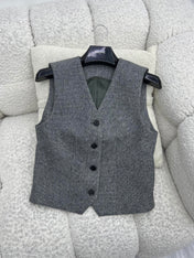 LORO PIANA 26S V-NECK BUTTONED VEST 901