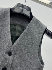 LORO PIANA 26S V-NECK BUTTONED VEST 901