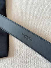 YSL 25S BELT 30 MM IN BLACK CALFSKIN SNAKE-EMBOSSED 571011