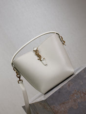 YSL 25S LE 37 BAG 20 IN DUSTY GRAY CALFSKIN GOLD HARDWARE
