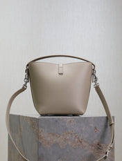 YSL 25S LE 37 BAG 20 IN DUSTY GRAY CALFSKIN SILVER HARDWRE