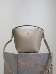 YSL 25S LE 37 BAG 20 IN DUSTY GRAY CALFSKIN SILVER HARDWRE