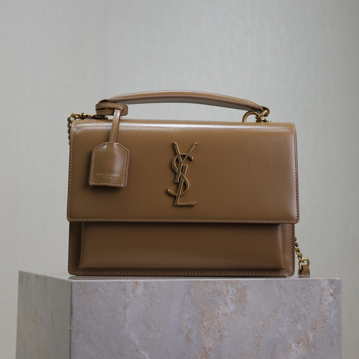 YSL 25S SUNSET MM 25 IN FOX CALFSKIN GOLD HARDWRE