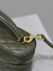 GABY MINI VANITY BAG 18 IN ARMY GREEN LAMBSKIN