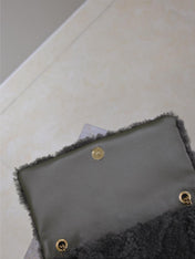 JAMIE BAG 25 IN DARK GRAY LAMB WOOL