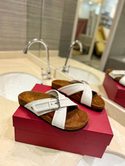 CROSSOVER - STRAP WHITE CALFSKIN SLIDE