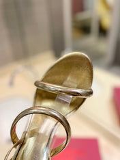 HIGH HEEL SANDAL 10 CM IN GOLD CALFSKIN