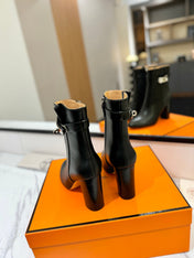 HM 26S ANKLE BOOTS 85 MM IN BLACK CALFSKIN