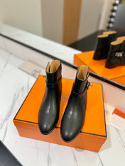 HM 26S NEO ANKLE BOOTS IN BLACK CALFSKIN