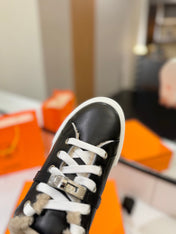 DAY SNEAKER IN BLACK CALFSKIN AND FLEECE LINING