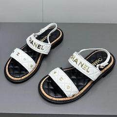 Dad sandals white calf leather