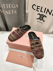 KNITTED MULES IN COLORFUL WOOL