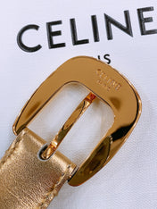 CELINE 25S BELT 25MM WITH ARC DE TRIOMPHE BUCKLE IN GOLD 571497