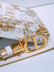 DIOR 25S BELT 20 MM IN METALLIC GOLD CALFSKIN 572893