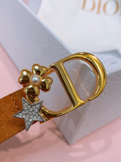 DIOR 26S BELT 20 MM IN BROWN SUEDE 635759