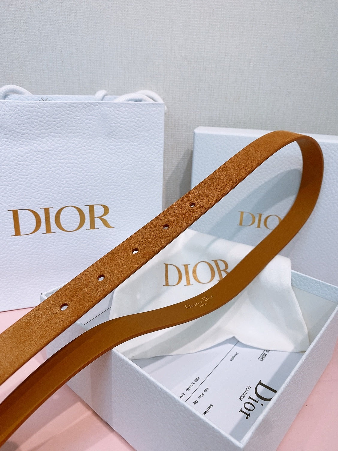 DIOR 26S BELT 20 MM IN BROWN SUEDE 635759