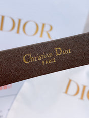 DIOR 26S BELT 20 MM IN DARK BROWN SUEDE 635760