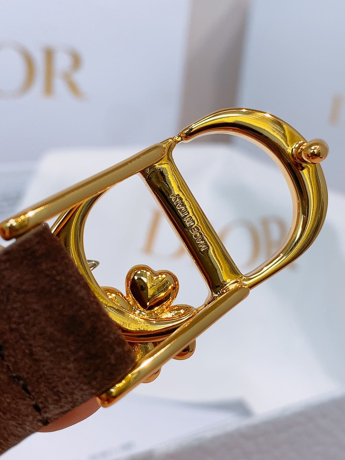 DIOR 26S BELT 20 MM IN DARK BROWN SUEDE 635760