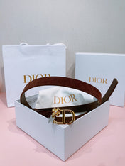 DIOR 26S BELT 20 MM IN DARK BROWN SUEDE 635760