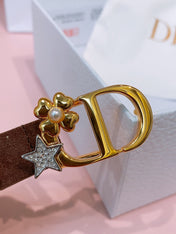 DIOR 26S BELT 20 MM IN DARK BROWN SUEDE 635760
