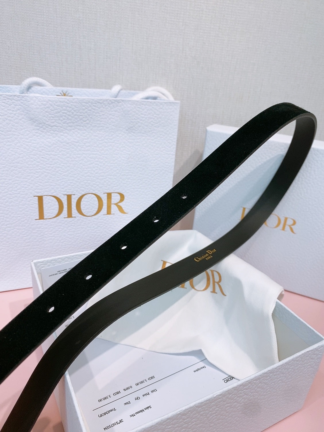 DIOR 26S BELT 20 MM IN BLACK CALFSKIN 635761