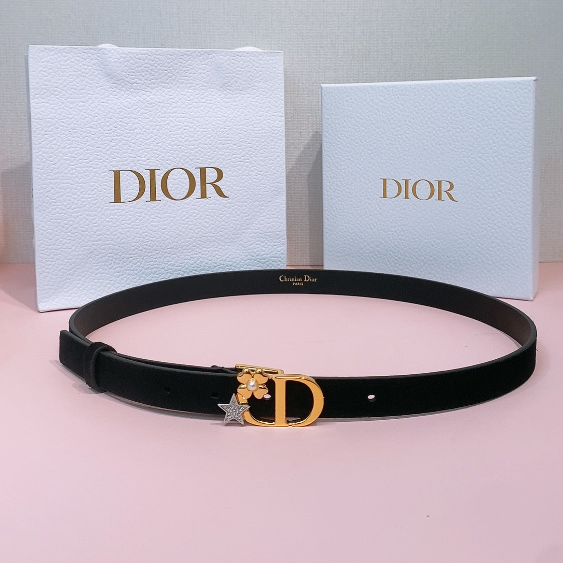 DIOR 26S BELT 20 MM IN BLACK CALFSKIN 635761