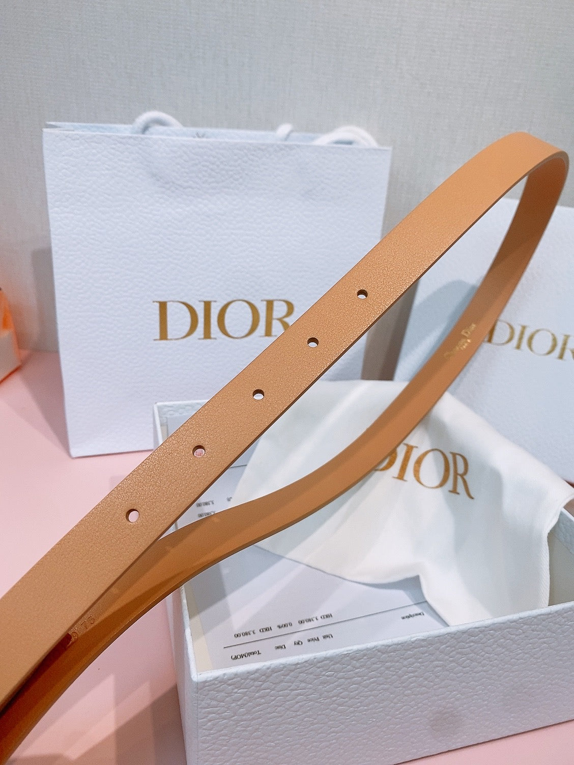 DIOR 26S BELT 20 MM IN CAMEL CALFSKIN 635752