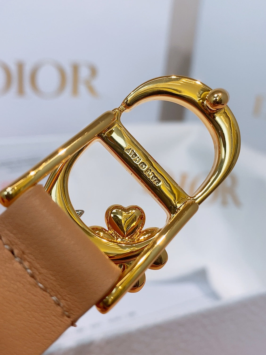 DIOR 26S BELT 20 MM IN CAMEL CALFSKIN 635752
