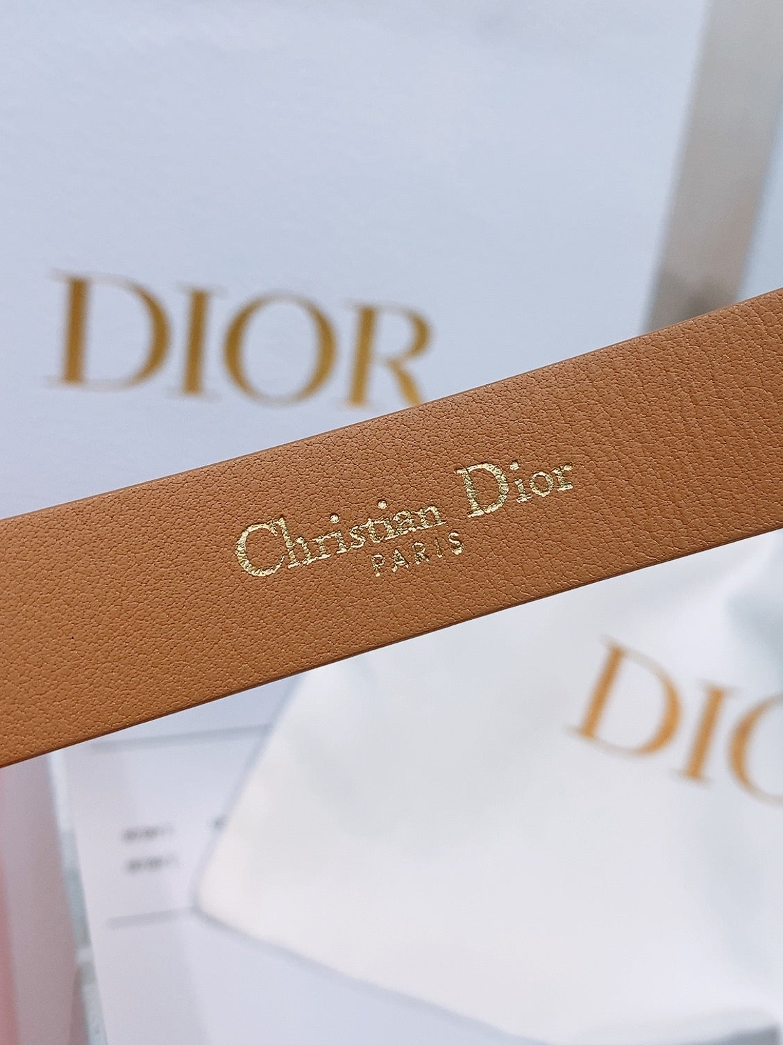 DIOR 26S BELT 20 MM IN CAMEL CALFSKIN 635752