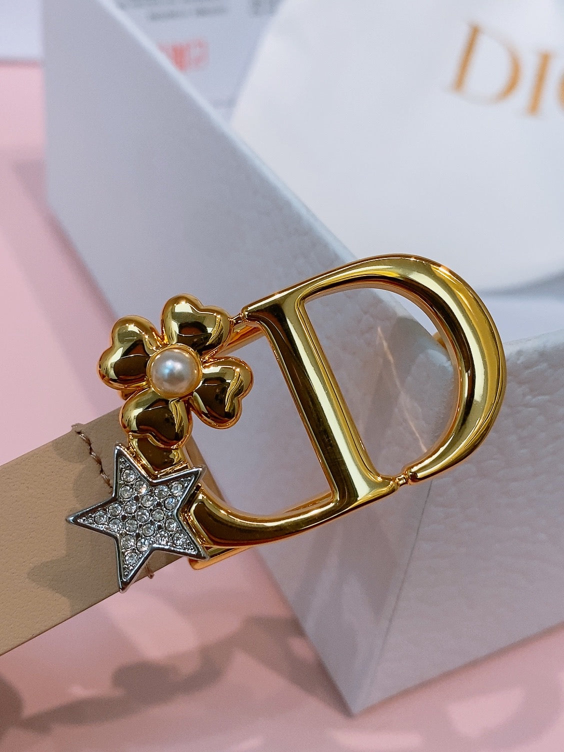DIOR 26S BELT 20 MM IN BEIGE CALFSKIN 635753