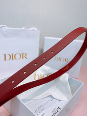 DIOR 26S BELT 20 MM IN DARK RED CALFSKIN 635754